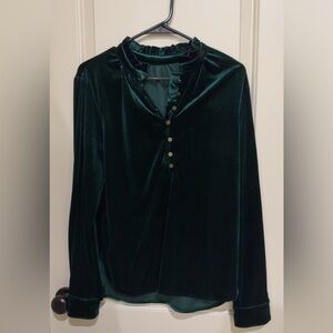 Elegant Green Velvet Women's Top
